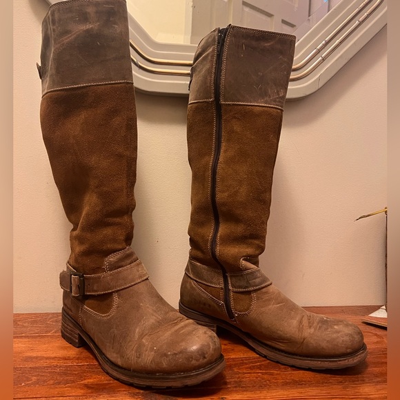 Leather Knee High Riding Style Boots - Picture 2 of 6